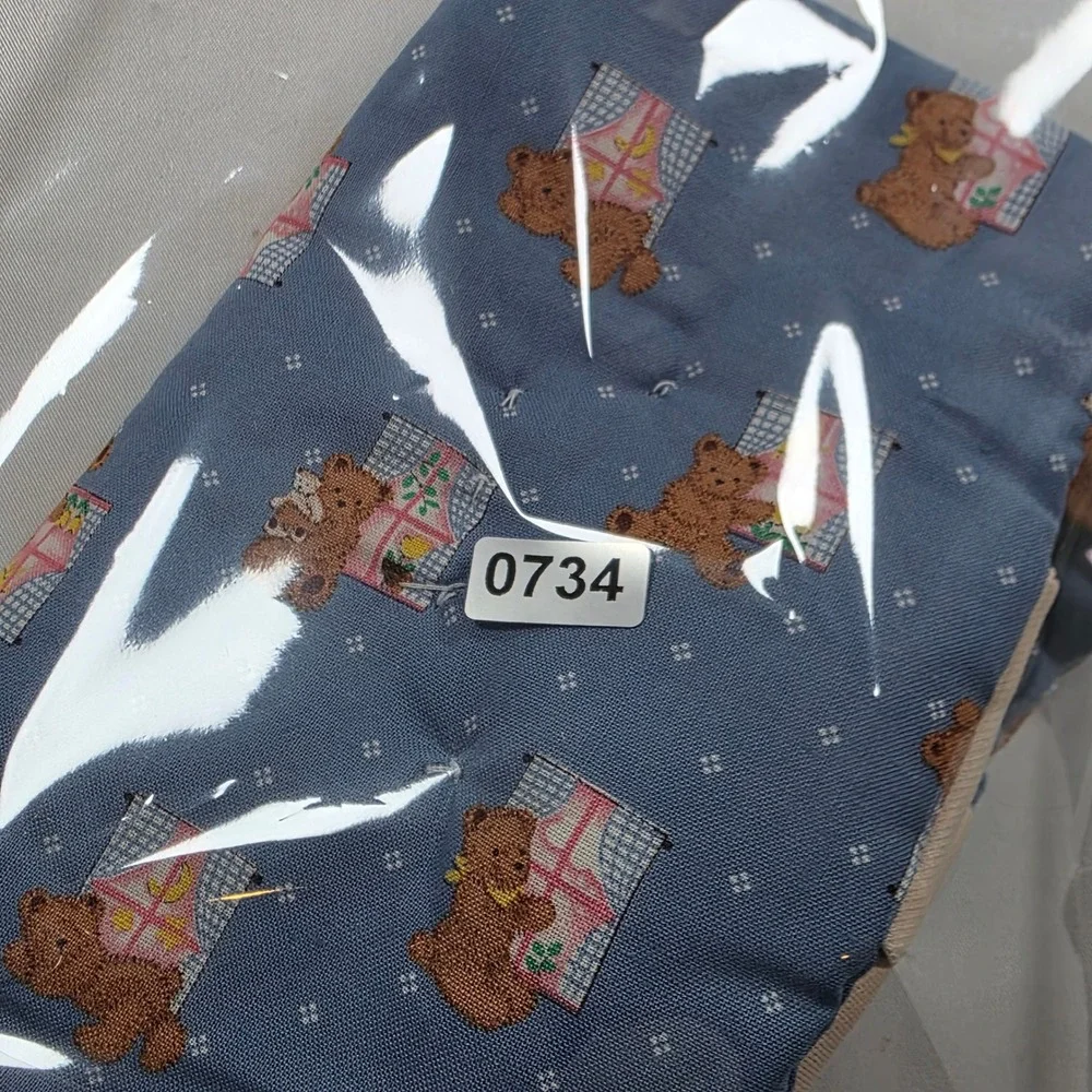 Vintage 1980 Handmade Teddy Bear Bib Set with 3D Hands and First Years Utensils